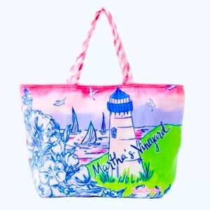 Lilly Pulitzer Martha's Vineyard Destination Terrycloth Tote Beach Bag